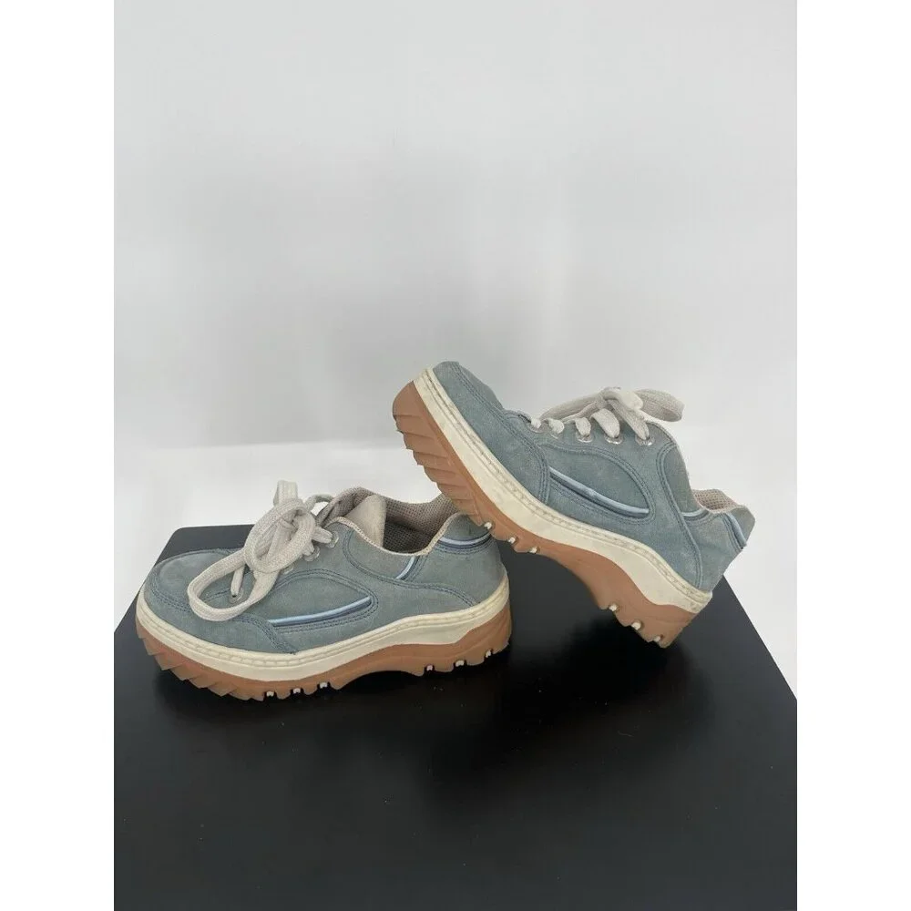 Vintage 90s Y2K AE Sport Blue Suede Sneakers chunky Sole Women’s Size 8 - Picture 6 of 8
